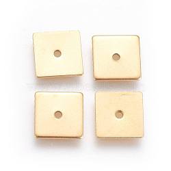 Ion Plating(IP) 304 Stainless Steel Spacer Beads, Square, Golden, 8x8x0.8mm, Hole: 1.1mm(STAS-G193-08B-G)