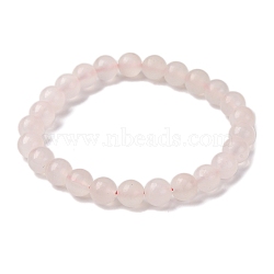 Natural Pink Mangano Calcite Beads Stretch Bracelet for Women, Pink, Inner Diameter: 2-1/8 inch(5.5cm), Beads: 8mm(BJEW-JB06715)