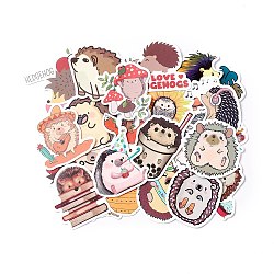 Autumn Theme Waterproof Self Adhesive Paper Stickers, for Suitcase, Skateboard, Refrigerator, Helmet, Mobile Phone Shell, Colorful, Hedgehog Pattern, 43~75x40~60x0.2mm, about 50pcs/bag(X-DIY-F108-02A)