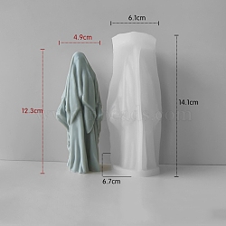 DIY Silicone Statue Candle Molds, For Candle Making, Goddess Human, White, 6.7x6.1x14.1cm(PW-WG26778-01)