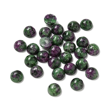 Natural Ruby in Zoisite Cabochons, Half Round, 5x2.5mm