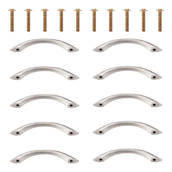 Zinc Alloy Drawer Handles, with Screws, for Home, Cabinet, Cupboard and Dresser, Platinum, 83x8x11mm, Hole: 3.5mm