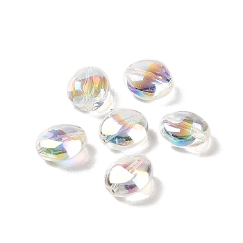 Acrylic Beads, Imitation Baroque Pearl Style, Oval, Clear AB, 12x10.5x6.5mm, Hole: 1.3mm