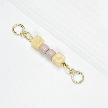 Resin Bead Bag Extension Chains, with Alloy Spring Gate Ring, Purse Making Supplies, Thistle, 15.5cm