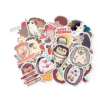 Autumn Theme Waterproof Self Adhesive Paper Stickers, for Suitcase, Skateboard, Refrigerator, Helmet, Mobile Phone Shell, Colorful, Hedgehog Pattern, 43~75x40~60x0.2mm, about 50pcs/bag