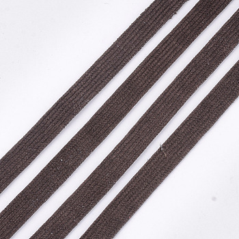 Corduroy Fabric Ribbon, Polyester Ribbon, For DIY Hair Bow Making, Coconut Brown, 10mm, about 100yard/roll(91.44m/roll)