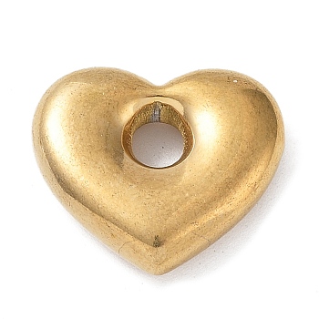 304 Stainless Steel Spacer Beads, Heart, Golden, 15.5x17.5x4.5mm, Hole: 3.5mm