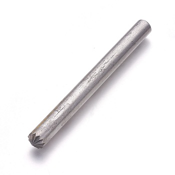 DIY Leather Craft, Carbon Steel Garment Eyelet Open Hand Punch Tool, Flower, Stainless Steel Color, 97x9mm
