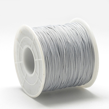 Polyester Cords, Light Grey, 0.5~0.6mm, about 131.23~142.16 yards(120~130m)/roll