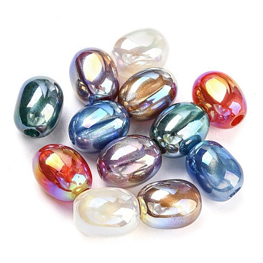 Mixed Color Oval Acrylic European Beads