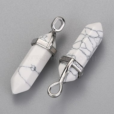 Pendentifs pointus synthétiques howlite(G-F295-03C)-2