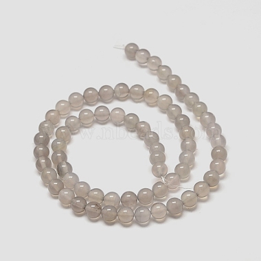 6mm Gainsboro Round Natural Agate Beads