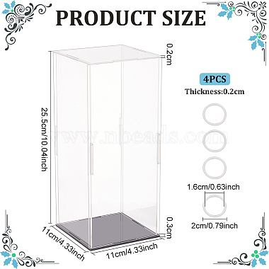 Rechteckige transparente Minifiguren-Displayboxen aus Acryl mit schwarzem Boden(ODIS-WH0030-51D)-2