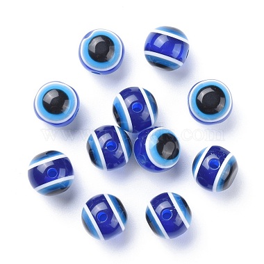 Round Evil Eye Resin Beads(X-RESI-R159-12mm-08)-2