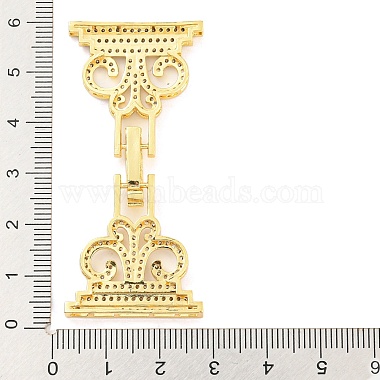 Rack Plating Brass Micro Pave Clear Cubic Zirconia Fold Over Clasps(ZIRC-F140-06G)-3