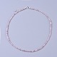 Natural Rose Quartz Beaded Necklaces(NJEW-K114-A-A01)-1