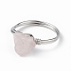 Bague en copeaux de quartz rose naturel(RJEW-L082-03P-04)-3