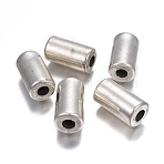 CCB Plastic Beads, Column, Antique Silver, 31.5~32x17~17.5mm, Hole: 7.5mm(CCB-L010-04AS)