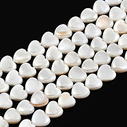 Natural Freshwater Shell Beads Strands, Heart, 6~7x6.5~7x2.5~3mm, Hole: 0.5mm, about 57~58pcs/strand, 14.96 inch~15.55 inch(38~39.5cm)(SHEL-N026-220A)