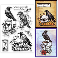 Custom PVC Plastic Clear Stamps, for DIY Scrapbooking, Photo Album Decorative, Cards Making, Raven, 160x110x3mm(DIY-WH0448-0247)