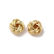 Brass Beads, Knot Twist, Real 18K Gold Plated, 8x5mm, Hole: 1.6mm(KK-B079-22G)