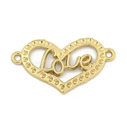 Ion Plating(IP) 304 Stainless Steel Connector Rhinestone Settings, Heart with Love, Real 18K Gold Plated, Fit For 1.2mm Rhinestone, 16.5x29x2mm, Hole: 1.5mm(STAS-I307-571G)