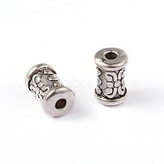 Tibetan Style Alloy Beads, Tube, Antique Silver, Lead Free & Cadmium Free, 7x5mm, Hole: 2mm(LF0292Y)