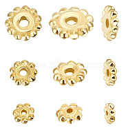 15Pcs 3 Size Sterling Silver Spacer Beads, Flower, Real 18K Gold Plated, 4.5~7.5x1.5mm, Hole: 0.8~1.6mm, 5Pcs/style(STER-BBC0001-95G)