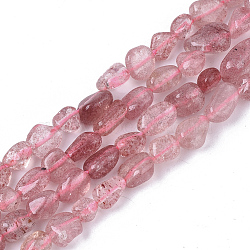 Natural Red Strawberry Quartz Beads Strands, Nuggets, Tumbled Stone, 5~11x5~8x3~6mm, Hole: 0.8mm, about: 52~56pcs/Strand, 15.94 inch(40.5cm)(G-S363-048B)