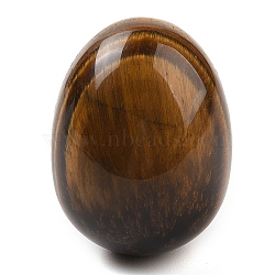 Natural Tiger Eye Palm Stones, Egg Reiki Polished Healing Pocket Stone for Anxiety Stress Relief Therapy, Easter Decor, 48x35~36mm(G-I367-04F)