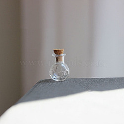 Miniature Glass Bottles, with Cork Stoppers, Empty Wishing Bottles, for Dollhouse Accessories, Jewelry Making, Clear, 20x15mm(BOTT-PW0008-03A)