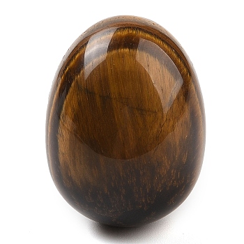 Natural Tiger Eye Palm Stones, Egg Reiki Polished Healing Pocket Stone for Anxiety Stress Relief Therapy, Easter Decor, 48x35~36mm