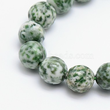 6mm Green Round Green Spot Stone Beads