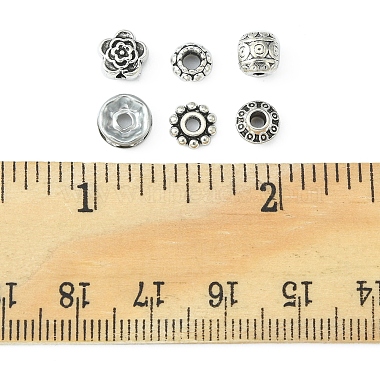 255Pcs 6 Style Iron Rhinestone & Tibetan Style Alloy Spacer Beads(DIY-FS0004-07)-6