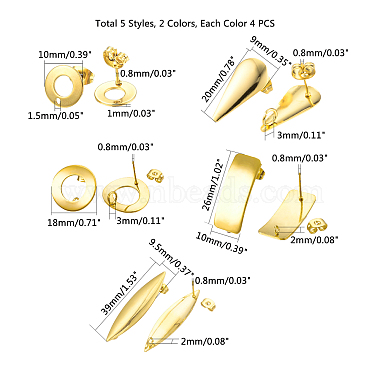 304 Stainless Steel Stud Earring Findings(STAS-UN0004-11)-2