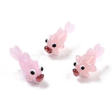 Pink Fish Lampwork Beads