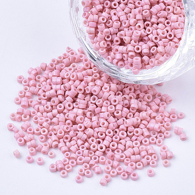 2mm Pink Round Bugle Glass Beads