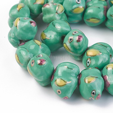 16mm Green Pig Porcelain Beads