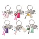 6Pcs 6 Colors Ribbon Keychain(KEYC-JKC00939)-1