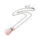Openable Faceted Natural & Synthetic Mixed Stone Perfume Bottle Pendant Necklaces for Women(NJEW-F296-03P)-3