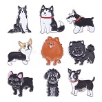 9Pcs 9 Style Poodle & Siberian & Schnauzer & Chihuahua & Border Enamel Pin with Brass Butterfly Clutches, Platinum Alloy Dog Badge for Backpack Clothing, Mixed Color, 20.5~28x16.5~26x10mm, Pin: 1.1mm, 1Pc/style(JEWB-SZ0001-77)