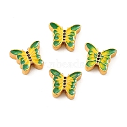 Alloy Enamel Beads, Lead Free & Cadmium Free, Matte Gold Color, Butterfly, Gold, 10.6x12.5x3.8mm, Hole: 1.8mm(ENAM-K067-73MG)