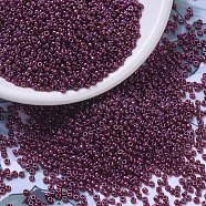 MIYUKI Round Rocailles Beads, Japanese Seed Beads, (RR313) Cranberry Gold Luster, 2x1.3mm, Hole: 0.8mm, about 1111pcs/10g(X-SEED-G007-RR0313)