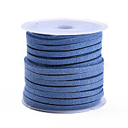 Faux Suede Cord, Faux Suede Lace, Cornflower Blue, 3x1.5mm, about 5.46 yards(5m)/roll, 25rolls/bag(LW-R003-30)