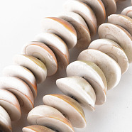 Natural Shell Beads Strands, Half Round, BurlyWood, 19~25x7~11mm, Hole: 1mm, about 20~24pcs/strand, 6.89 inch~7.09 inch(17.5~18cm)(SSHEL-N034-101)
