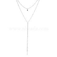 Fashionable Y-Set Double-layer Necklace - Simple and Elegant Beaded Tassel Sweater Chain for Women.(ST2475520)