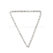 304 Stainless Steel Linking Rings, Textured, Triangle, Stainless Steel Color, 30x25x1mm, Inner Diameter: 27x22mm(STAS-Z041-02P)