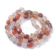 Natural Rutilated Quartz Beads Strands, Nuggets, 5~9x4~7mm, Hole: 1mm, about 55~57pcs/strand, 15.55 inch(39.5cm)(G-P433-09)
