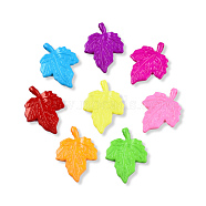 Opaque Acrylic Pendants, Maple Leaf, Mixed Color, 35x26x3.5mm, Hole: 1.8mm, about 580pcs/500g(MACR-N013-071)