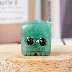 Natural Green Aventurine Display Decorations, for Home Office Desk, Cube, 15~20mm(G-PW0004-19A)
